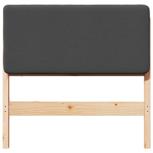 Testiera imbottita Marrone e grigio scuro 80 cm Pino massello 880094