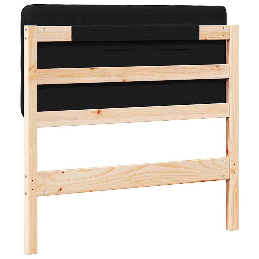 Testiera imbottita Marrone e Nero 80 cm Pino massello 880095