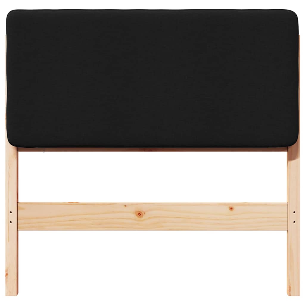 Testiera imbottita Marrone e Nero 80 cm Pino massello 880095