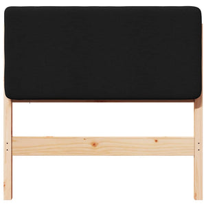 Testiera imbottita Marrone e Nero 80 cm Pino massello 880095