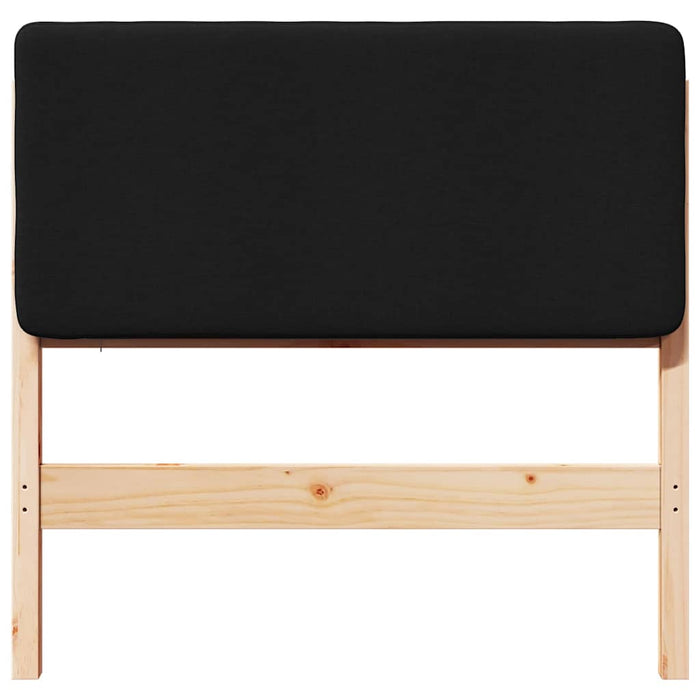 Testiera imbottita Marrone e Nero 80 cm Pino massello 880095