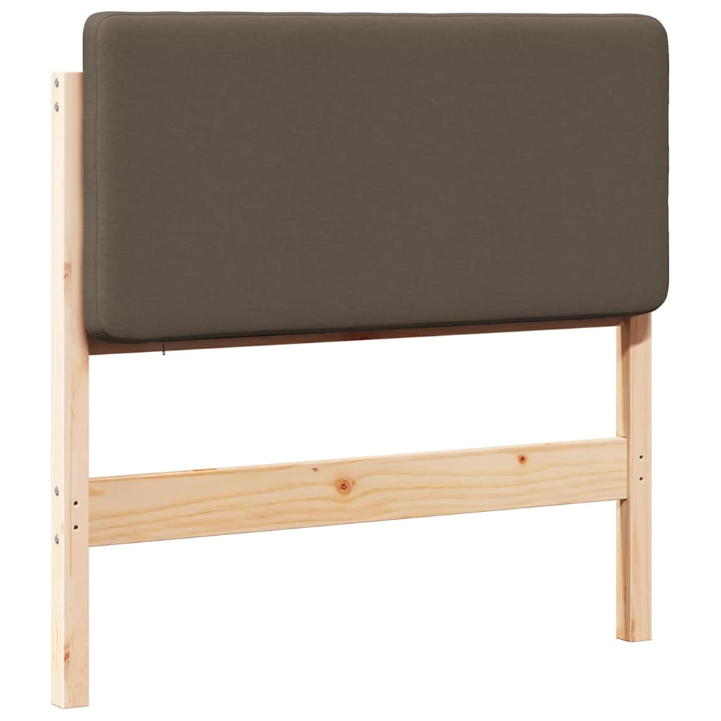 Testiera imbottita Marrone e taupe 80 cm Pino massello 880096
