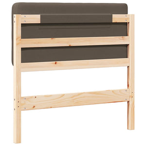 Testiera imbottita Marrone e taupe 80 cm Pino massello 880096