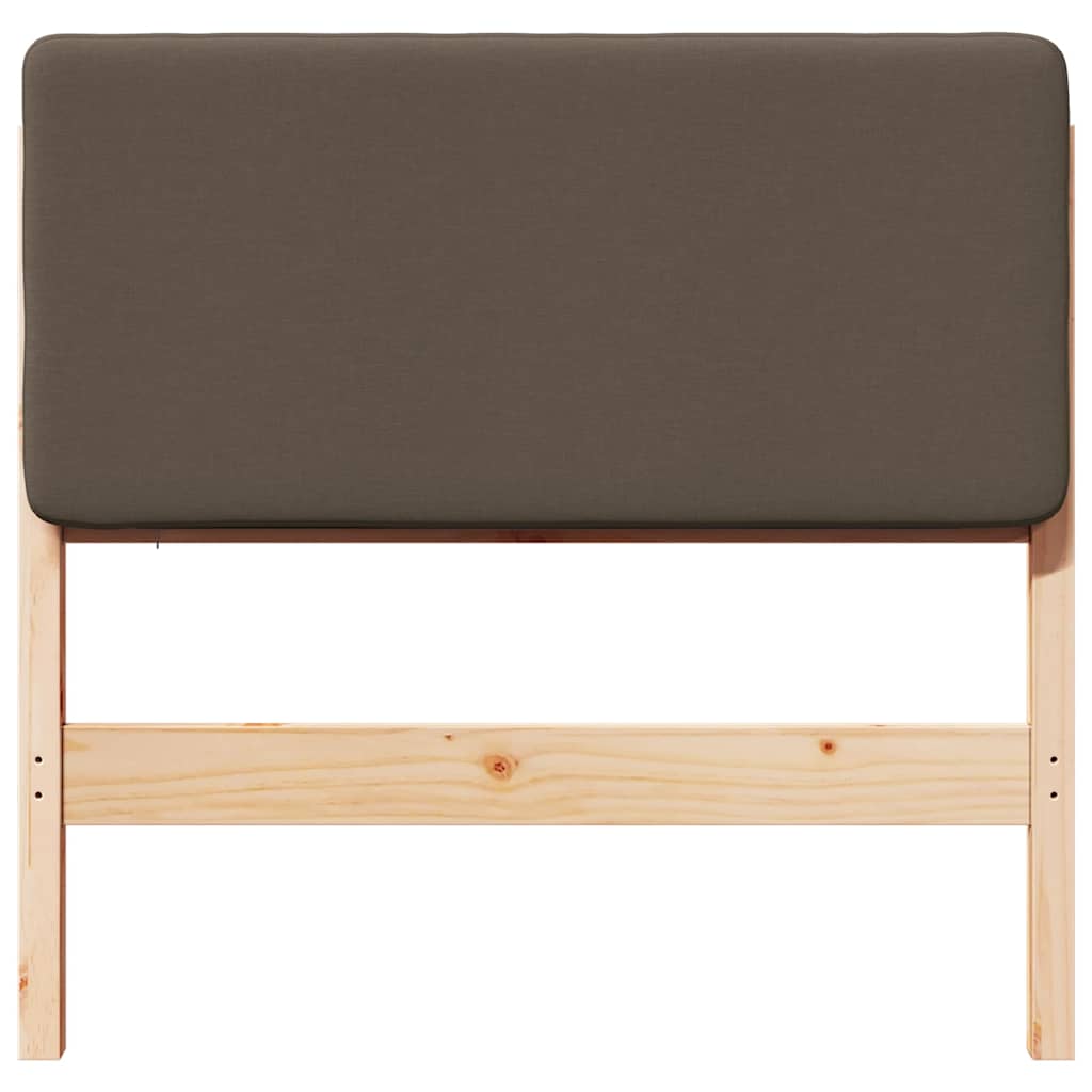 Testiera imbottita Marrone e taupe 80 cm Pino massello 880096