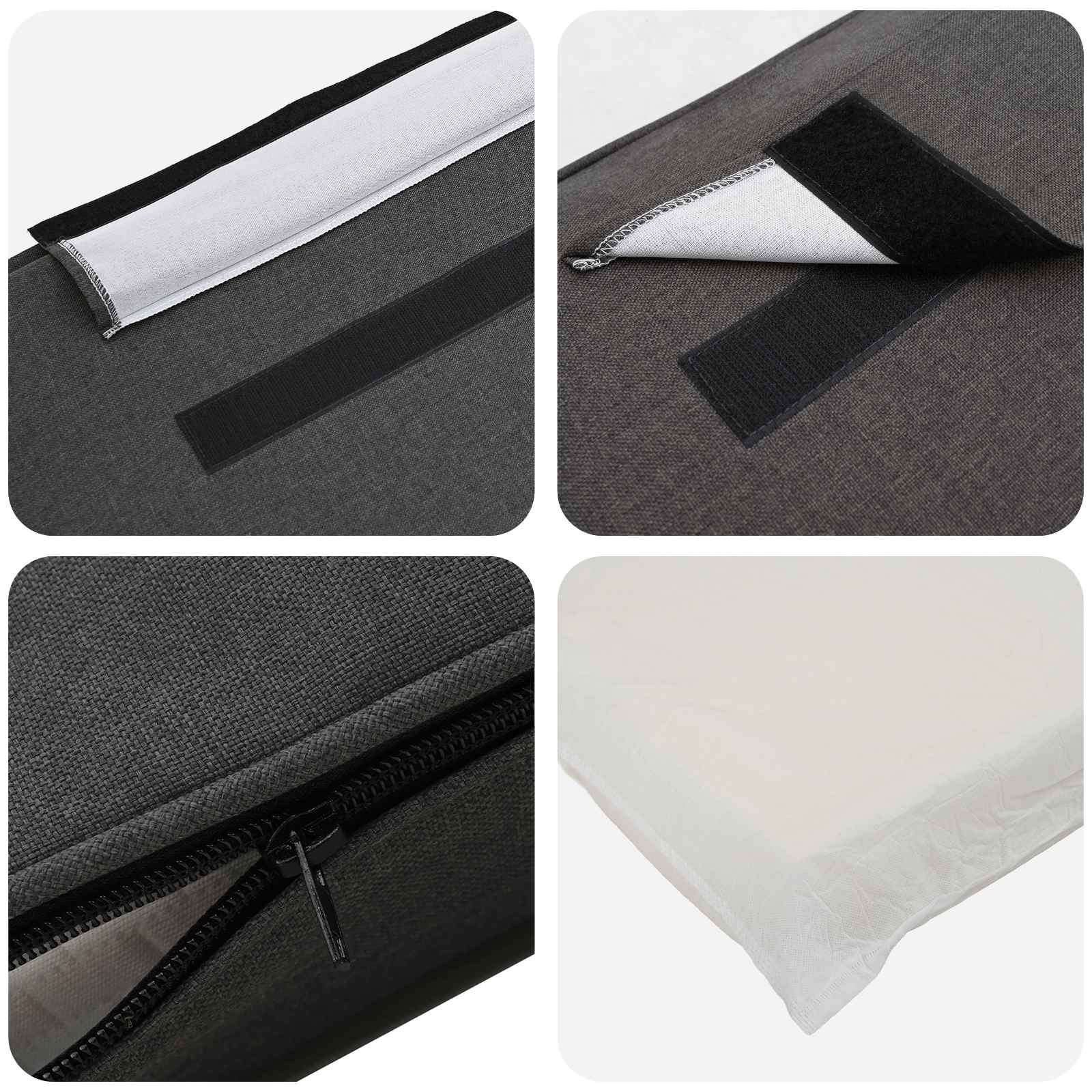 Testiera imbottita Marrone e grigio scuro 80 cm Pino massello 880149