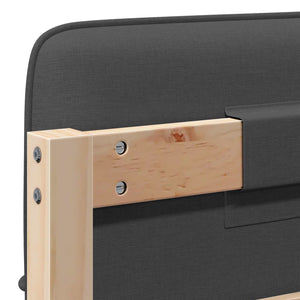 Testiera imbottita Marrone e grigio scuro 80 cm Pino massello 880149