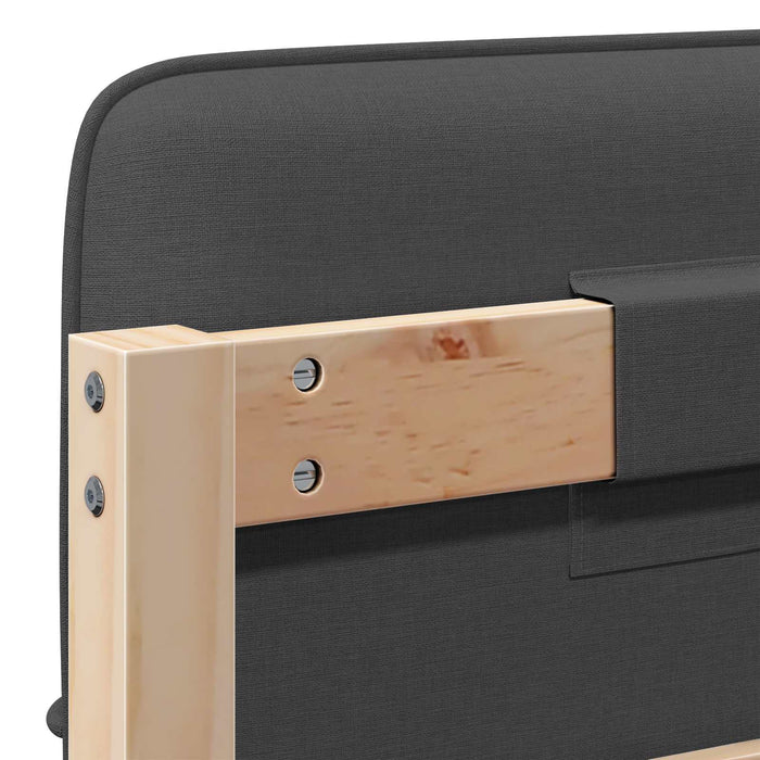 Testiera imbottita Marrone e grigio scuro 80 cm Pino massello 880149