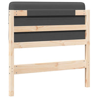 Testiera imbottita Marrone e grigio scuro 80 cm Pino massello 880149