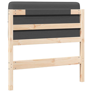 Testiera imbottita Marrone e grigio scuro 80 cm Pino massello 880149