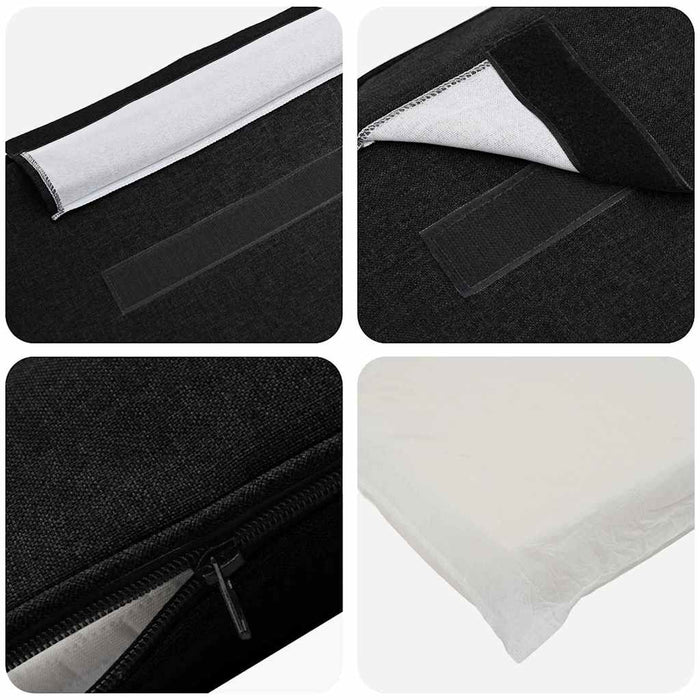 Testiera imbottita Marrone e Nero 80 cm Pino massello 880205