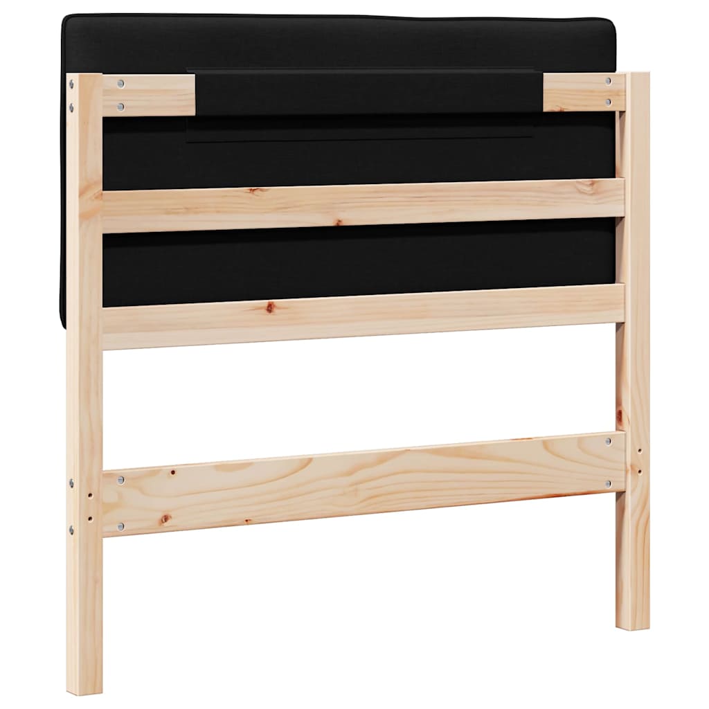 Testiera imbottita Marrone e Nero 80 cm Pino massello 880205