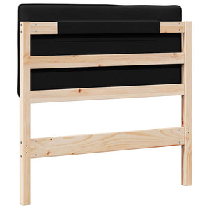 Testiera imbottita Marrone e Nero 80 cm Pino massello 880205