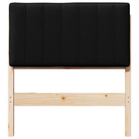 Testiera imbottita Marrone e Nero 80 cm Pino massello 880205