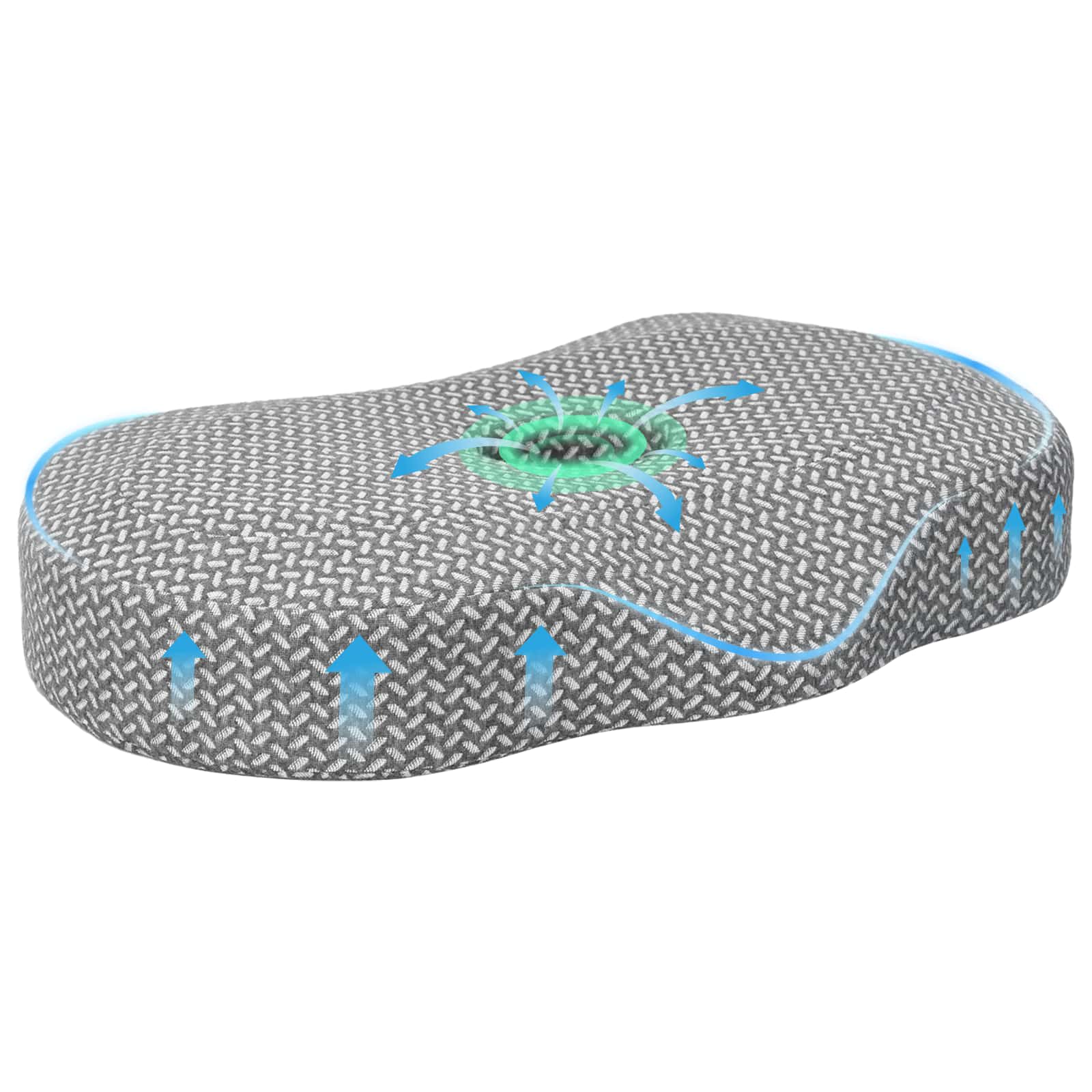 Cuscino con cuscino Grigio 55 x 36 x 10 cm Poliestere 42012697