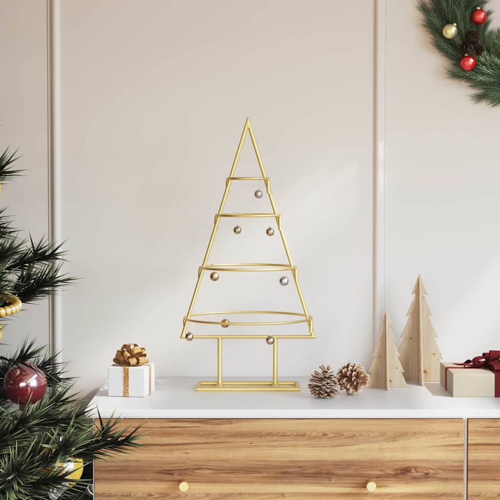 Albero di Natale in metallo con supporto Oro 60 cm 42019151