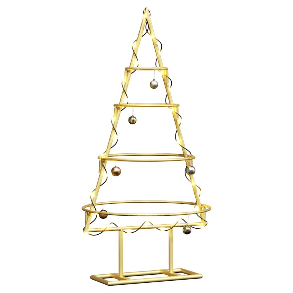 Albero di Natale in metallo con supporto Oro 60 cm 42019151