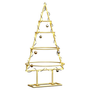 Albero di Natale in metallo con supporto Oro 60 cm 42019151