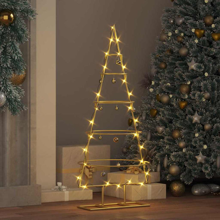 Albero di Natale in metallo con supporto Oro 90 cm 42019152
