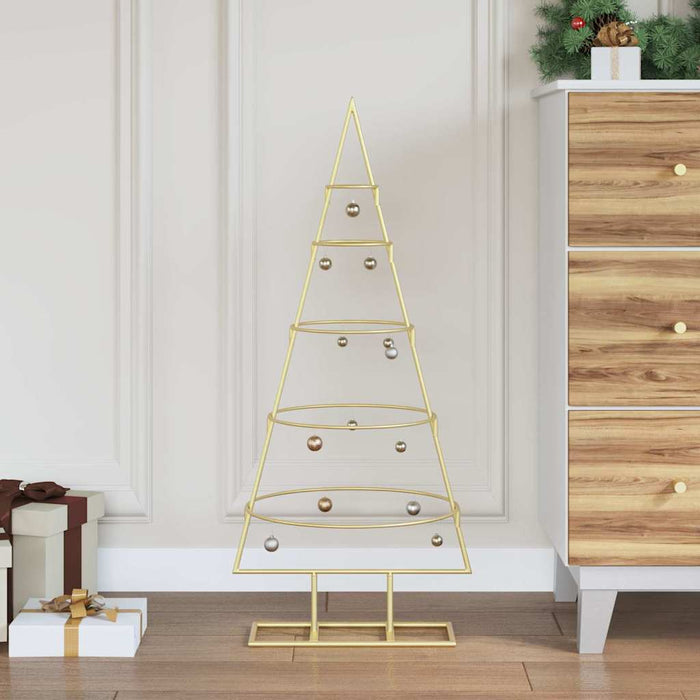 Albero di Natale in metallo con supporto Oro 90 cm 42019152