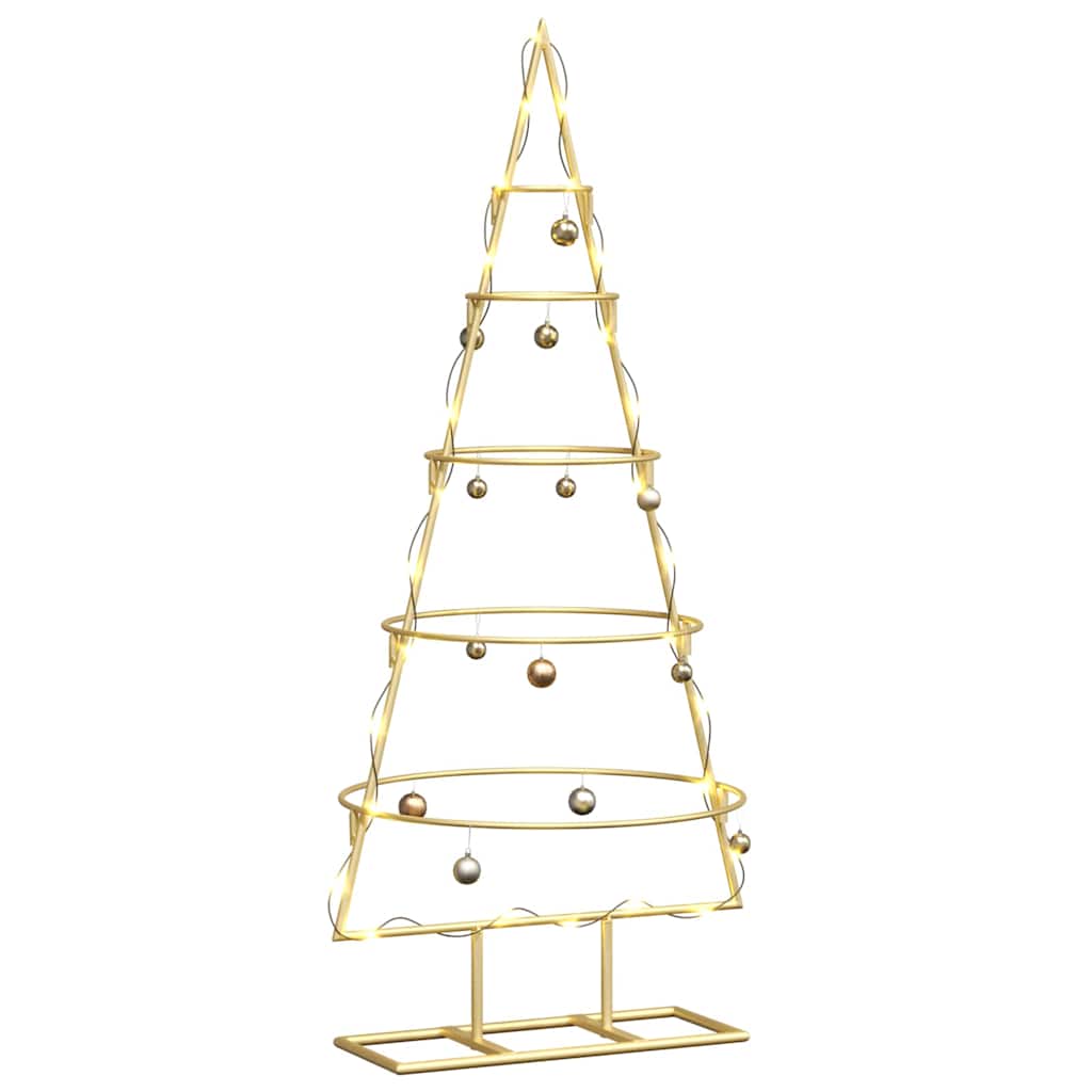 Albero di Natale in metallo con supporto Oro 90 cm 42019152
