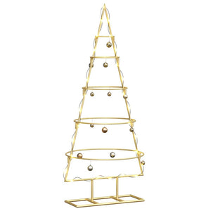 Albero di Natale in metallo con supporto Oro 90 cm 42019152