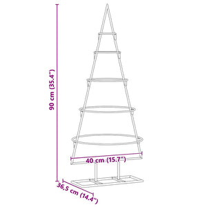 Albero di Natale in metallo con supporto Oro 90 cm 42019152
