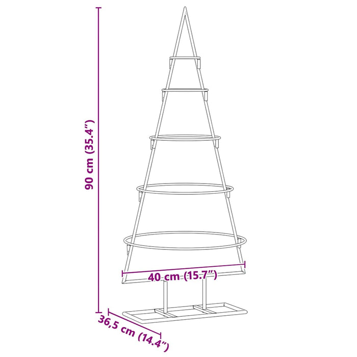 Albero di Natale in metallo con supporto Oro 90 cm 42019152