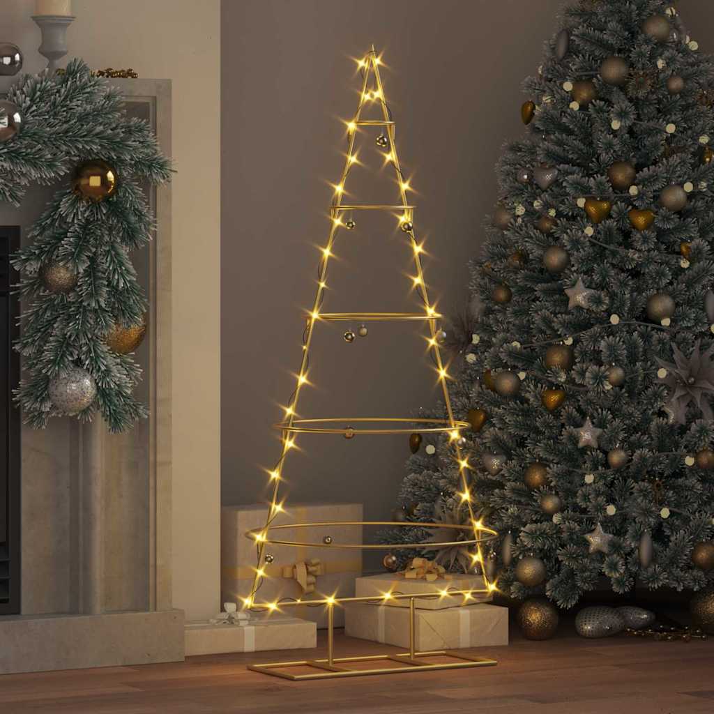 Albero di Natale in metallo con supporto Oro 125 cm 42019153
