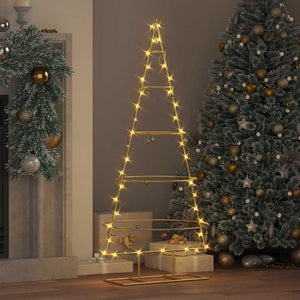 Albero di Natale in metallo con supporto Oro 125 cm 42019153