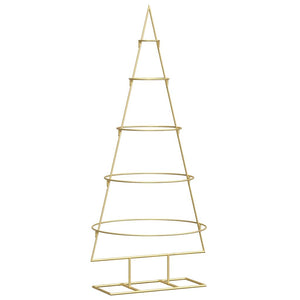Albero di Natale in metallo con supporto-Decorazioni natalizie Oro 125 cm 449386