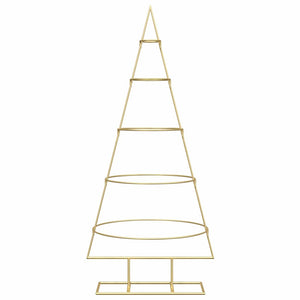 Albero di Natale in metallo con supporto Oro 125 cm 42019153
