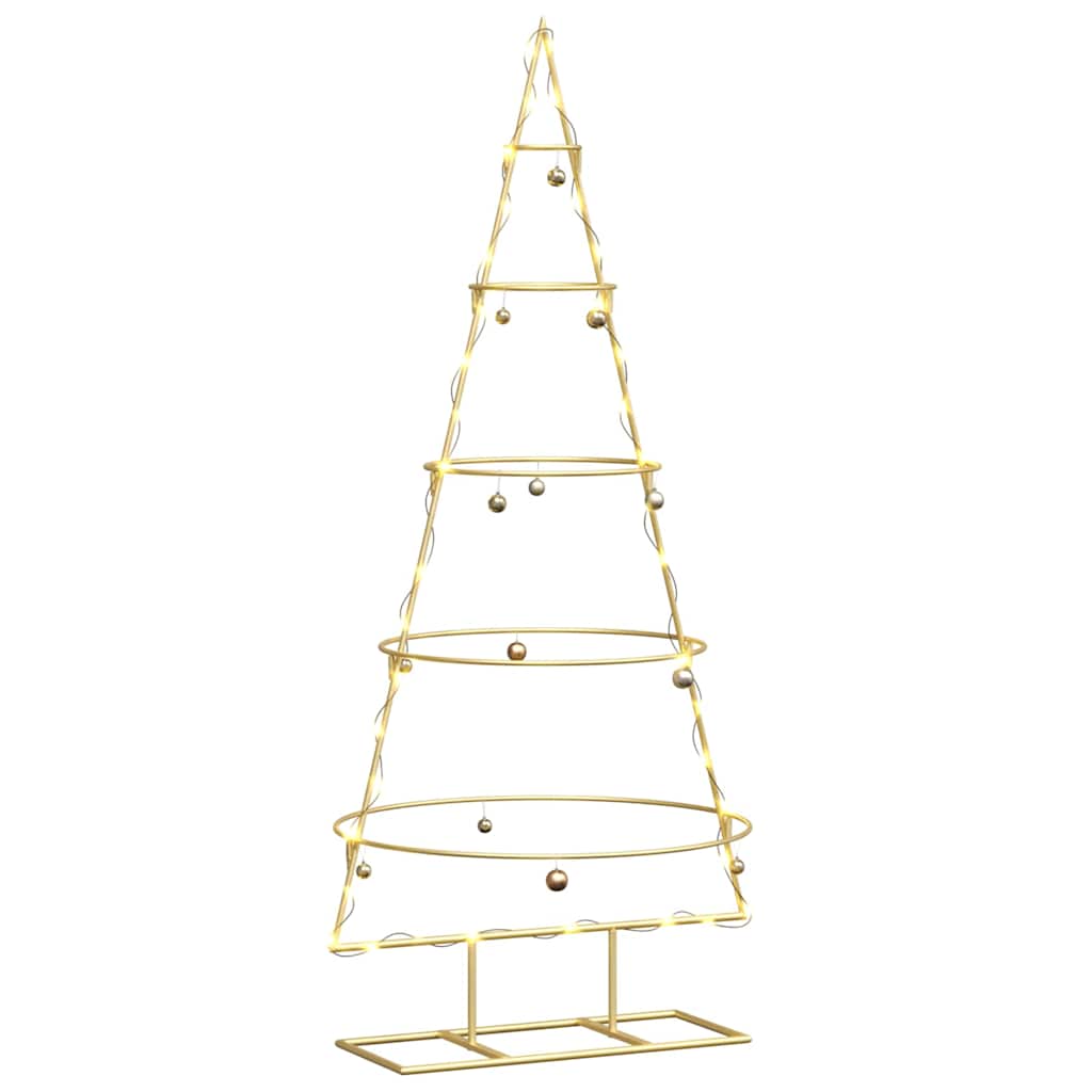 Albero di Natale in metallo con supporto-Decorazioni natalizie Oro 125 cm 449386