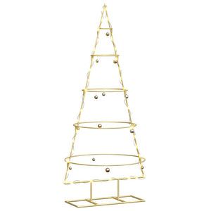 Albero di Natale in metallo con supporto-Decorazioni natalizie Oro 125 cm 449386