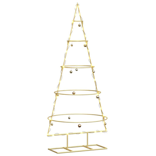 Albero di Natale in metallo con supporto-Decorazioni natalizie Oro 125 cm 449386