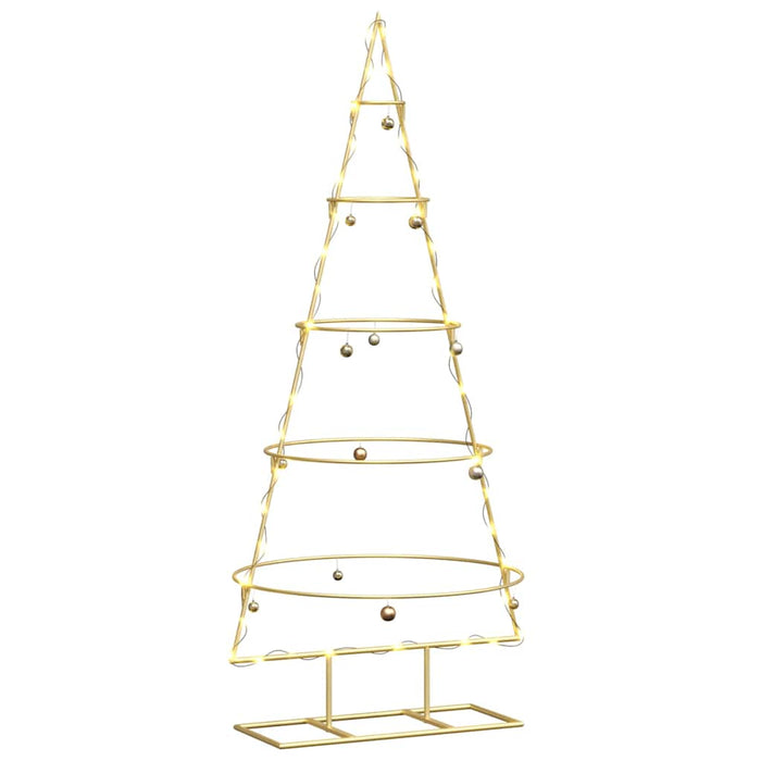Albero di Natale in metallo con supporto-Decorazioni natalizie Oro 125 cm 449386