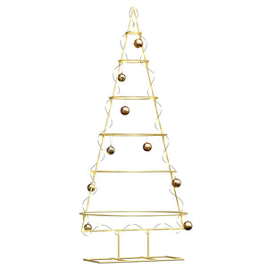 Albero di Natale in metallo con supporto-Decorazioni natalizie Oro 150 cm 269678