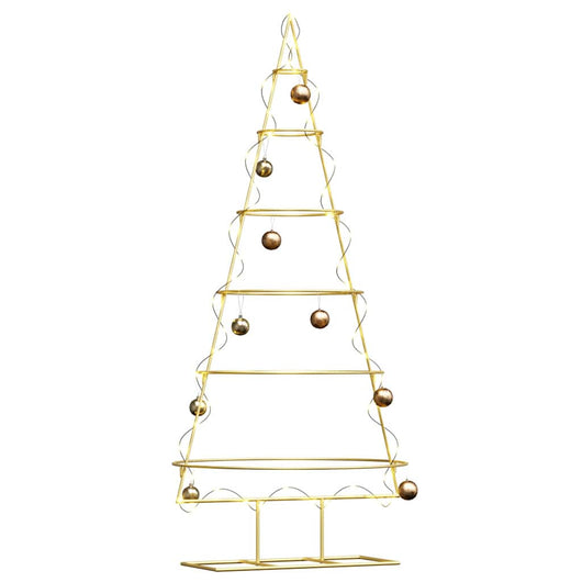 Albero di Natale in metallo con supporto-Decorazioni natalizie Oro 150 cm 269678