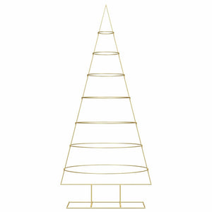 Albero di Natale in metallo con supporto-Decorazioni natalizie Oro 210 cm 636629