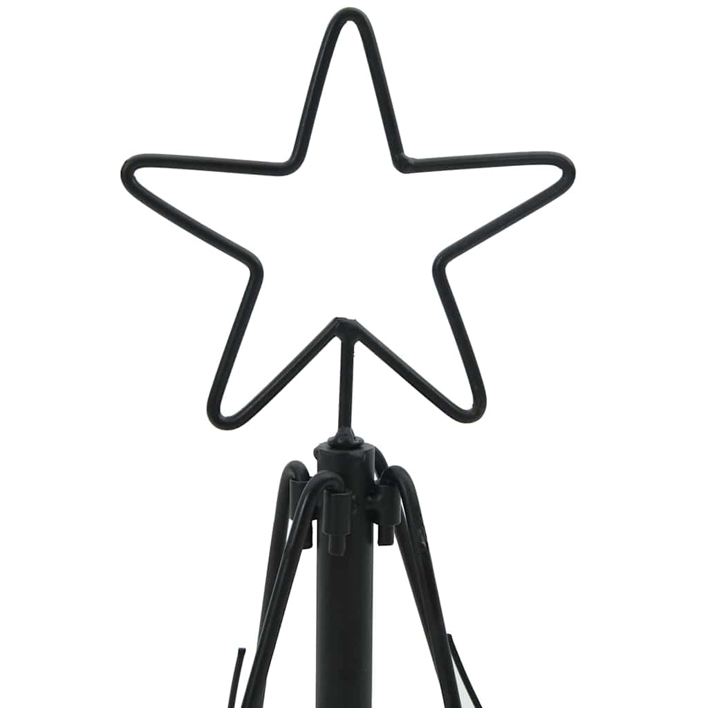 Albero a Cono di Natale con supporto-Decorazioni natalizie Nero 60 cm Acciaio