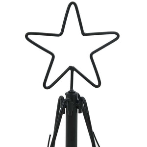 Albero a Cono di Natale con supporto-Decorazioni natalizie Nero 60 cm Acciaio