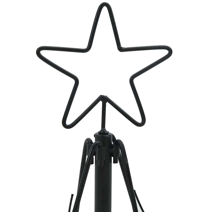 Albero a Cono di Natale con supporto-Decorazioni natalizie Nero 60 cm Acciaio