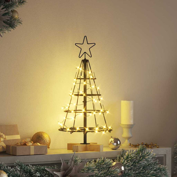 Albero a Cono di Natale con supporto Nero 60 cm Acciaio 42019157