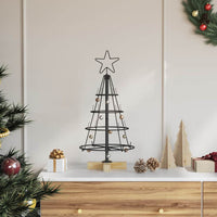 Albero a Cono di Natale con supporto Nero 60 cm Acciaio 42019157