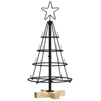 Albero a Cono di Natale con supporto Nero 60 cm Acciaio 42019157