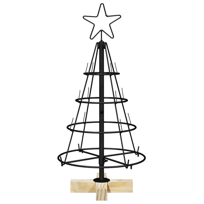 Albero a Cono di Natale con supporto Nero 60 cm Acciaio 42019157