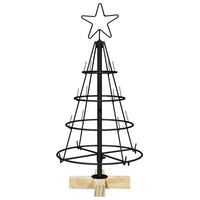Albero a Cono di Natale con supporto-Decorazioni natalizie Nero 60 cm Acciaio