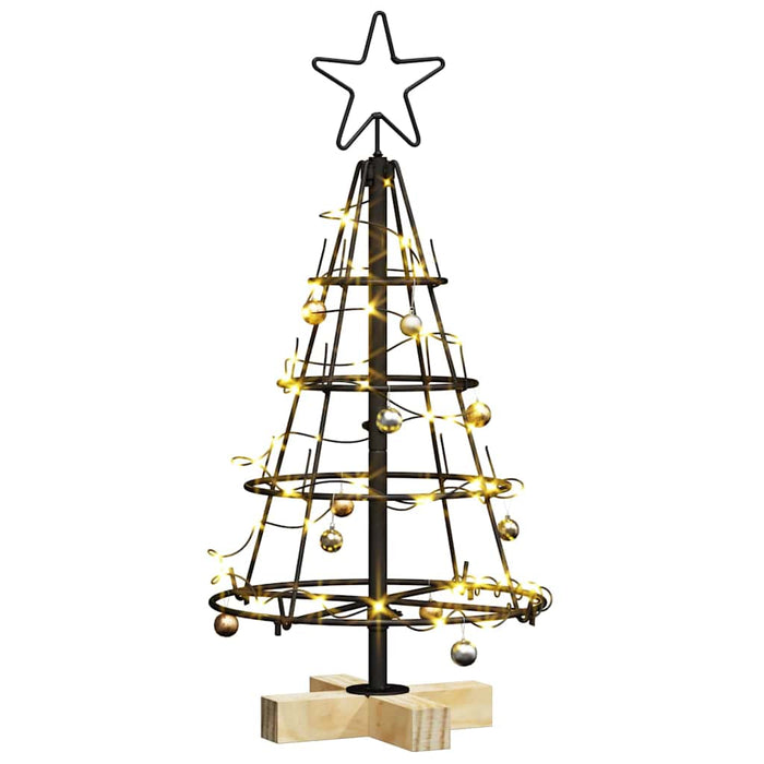 Albero a Cono di Natale con supporto Nero 60 cm Acciaio 42019157