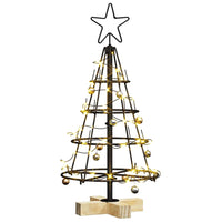 Albero a Cono di Natale con supporto-Decorazioni natalizie Nero 60 cm Acciaio