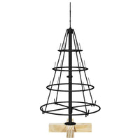 Albero a Cono di Natale con supporto Nero 60 cm Acciaio 42019157