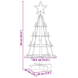 Albero a Cono di Natale con supporto Nero 60 cm Acciaio 42019157